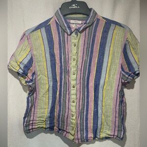 C&C California Multicolor Striped Linen Shirt